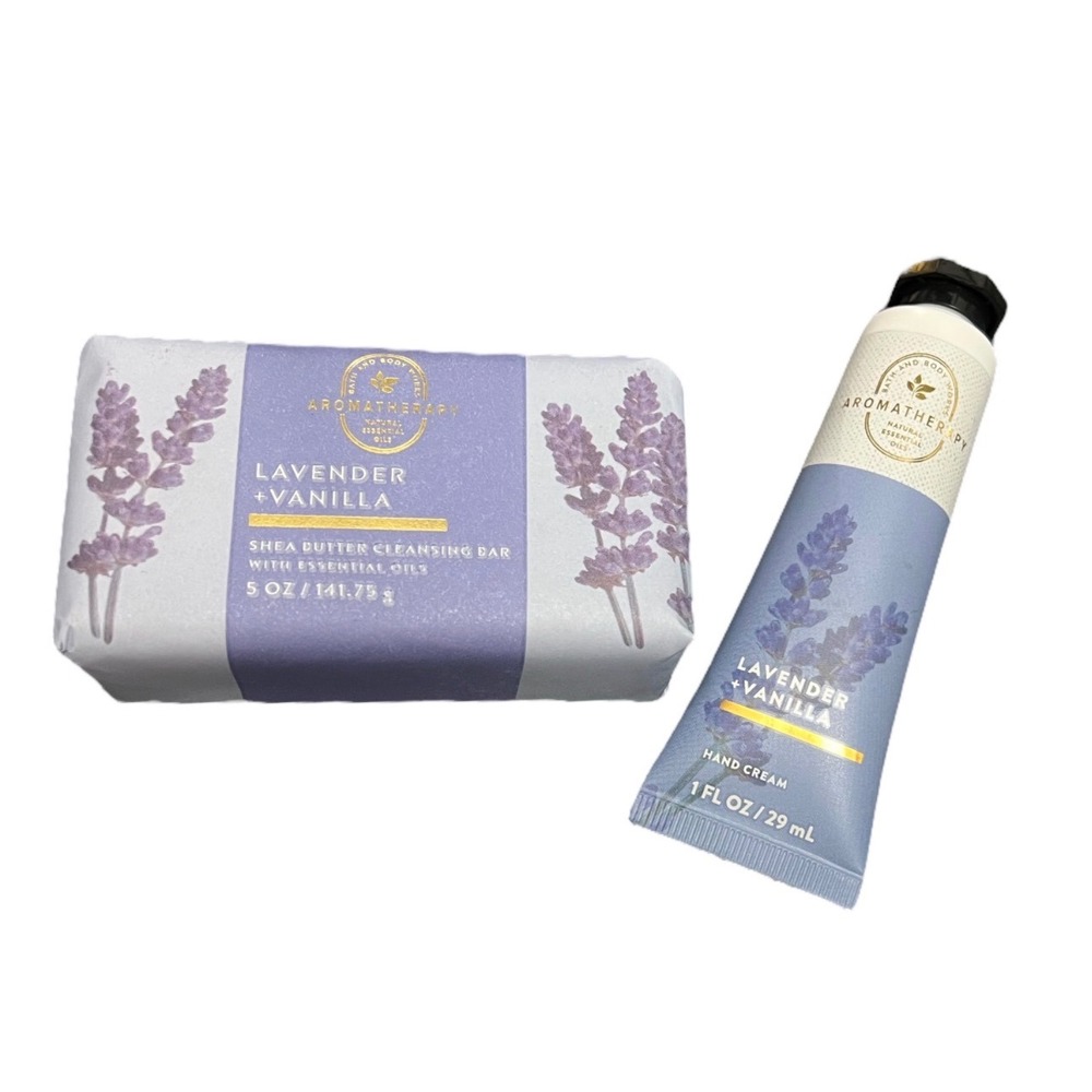 Bath & Body Works Aromatherapy Lavender Vanilla Hand Cream & Shea Butter Soap
